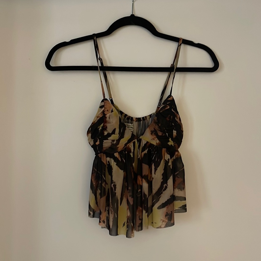 Funky multicolor baby doll crop top